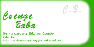 csenge baba business card